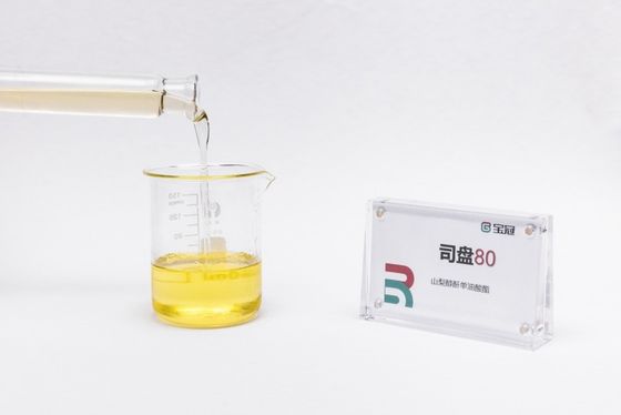 Un buen precio. Span 80, también conocido como Sorbitano Monooleato, denominado s-80 líquido oleoso amarillo claro en línea