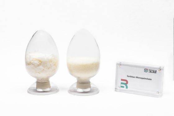 Un buen precio. Monopalmitato de sorbitano o palmitato de sorbitano Fórmula molecular C22H42O6 Sólido granular amarillo claro valor HLB 6.7 estabilizador espesante lubricante suavizante agente de acabado dispersante en línea